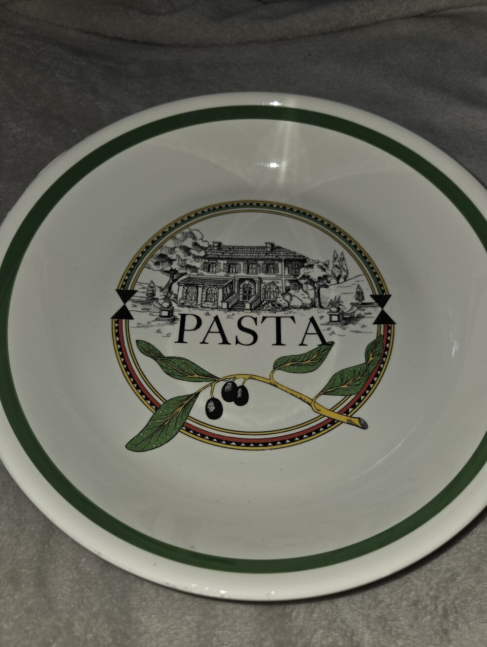 Vintage 80s Leopold Piezh Stoviglierie 13" Hand Painted Pasta Bowl Made in Italy
